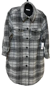 Plus Size X Women’s 12/14 Jacket Shacket Grey Black Pockets Heavy DEX - Picture 1 of 8