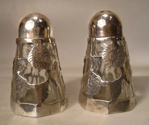 Mexikanische Sterling und Glas Salz und Pfefferstreuer - Bild 1 von 16