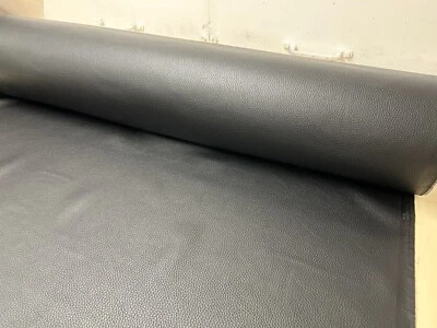 BLACK TEXTURED LEATHER LOOK FABRIC  faux 140CM WIDE UPHOLSTERY By Next - Image 1 of 4