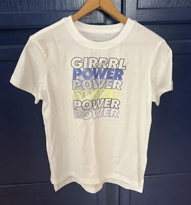 The Nike Tee Girrrl Power T-shirt Youth Large, Motivational Fun Bright Color Tee - Image 1 of 4
