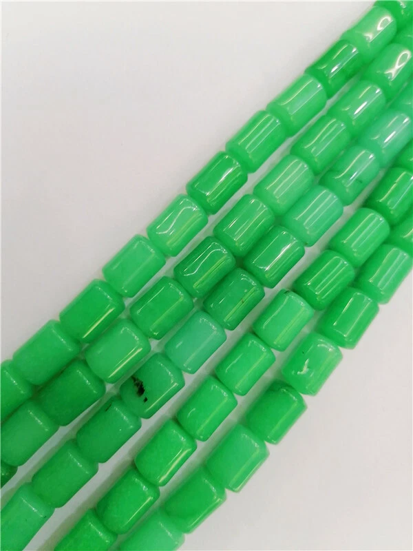 1 Strand 14x10mm Green Malay Jade Cylinder Spacer Loose Beads 15.5inch HH8825 - Image 1 of 1
