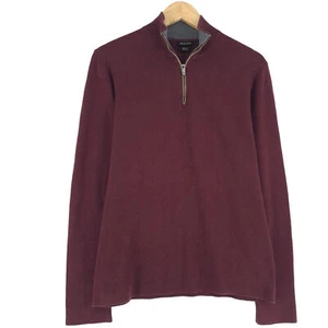 Massimo Dutti Suéter Para Hombre Rojo Algodón Burdeos Talla M - Imagen 1 de 8