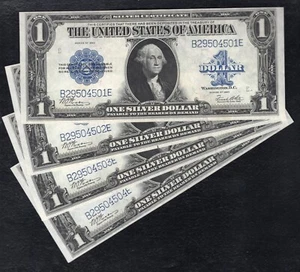 (4) CONSECUTIVE FR. 238 1923 $1 “HORSEBLANKET” SILVER CERTIFICATES UNCIRCULATED - Picture 1 of 2