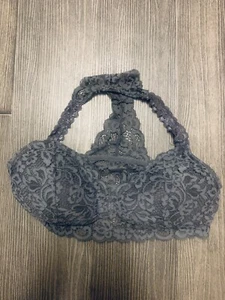 Xhilaration Racerback Bra- Bralette- Large Grey Lace - Picture 1 of 4