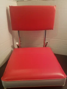 Silla de estadio vintage blanqueadora metal asiento plegable vinilo rojo deportes barco de pesca - Imagen 1 de 12