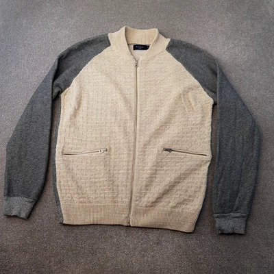 Paul Smith Mens Jacket Medium Grey Beige Zip Cardigan Knitted Bomber Casuals PS - image 1 of 4
