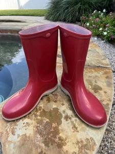 Bota de Lluvia Jardín SLOGGERS Roja Hecha en EE. UU. Para Mujer 9 EXCELENTE ESTADO - Imagen 1 de 12