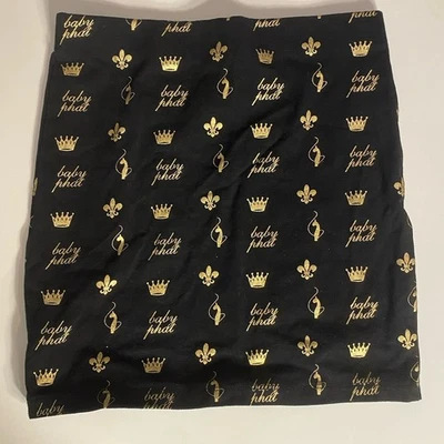 Women’s y2k Black & Gold Short Pencil Skirt Baby Phat Size Small - Image 1 of 4