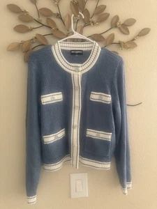 KARL LAGERFELD PARIS Women's Marled Four-Pocket Cardigan Size M - Picture 1 of 3