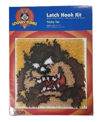 LOONEY TUNES Tricky Taz Latch Hook Kit by Caron 2001 (Approx. size 13 x 13) P36 - Image 1 of 3