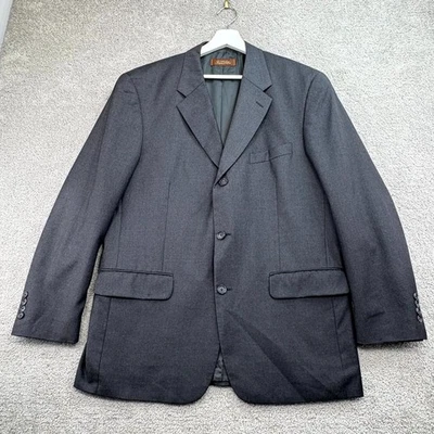 Tasso Elba Angelico Super 140s Blazer Jacket Mens 42R Black Notch Lapel Formal - Image 1 of 4