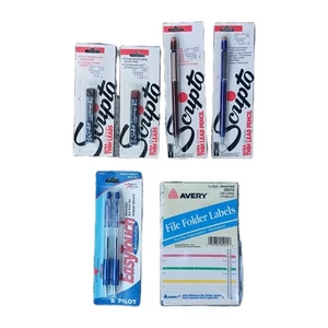 ¡Lote de suministros de oficina vintage NOS! Lápices mecánicos Scripo bolígrafos piloto de plomo... - Imagen 1 de 11