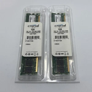 Crucial 1GB 184-PIN REG DIMM 128M×72 DDRPC2700 ECC LOW PROFI CT12872Y335 - Lot 2 - Picture 1 of 2
