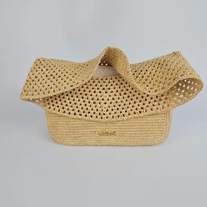 LOEWE Ola Medium $2400 Natural Raffia Shoulder Bag New & Authentic - Picture 1 of 6
