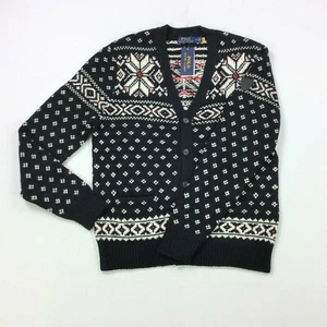 Polo Ralph Lauren Hombres Algodón Cachemira Copo de Nieve Isla Justa Suéter Cárdigan - Imagen 1 de 9