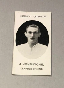 TADDY PROMINENT FOOTBALLERS CIGARETTE CARD J.JOHNSTONE OF CLAPTON ORIENT 1908 - Picture 1 of 2