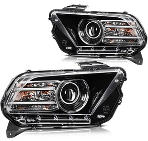 Headlights Assembly For Ford Mustang 2013 2014 Black Housing - Picture 1 of 12