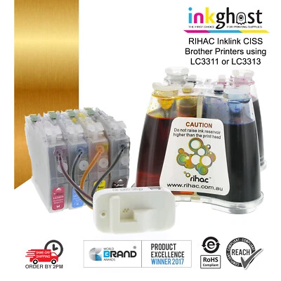 Ink👻 LC-3311 LC-3313 Continuous ink System CISS Brother MFC-J491DW J890DW 772DW - Image 1 of 2