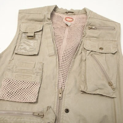 Chaleco Vintage Banana Republic Para Hombres Pequeño Beige Foto Periodismo Safari Malla Espalda Foto 1 de 4