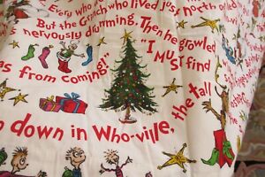 POTTERY BARN GRINCH FULL FLAT FLANNEL SHEET NEW OLD STOCK FROM 2016