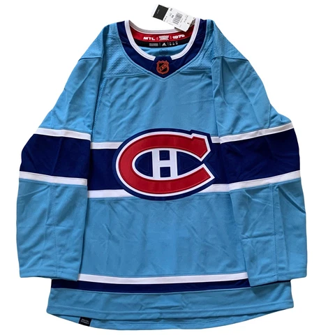 Montreal Canadiens Reverse Retro 2.0 Blue Adidas Authentic Jersey Size 50 (M) Cover