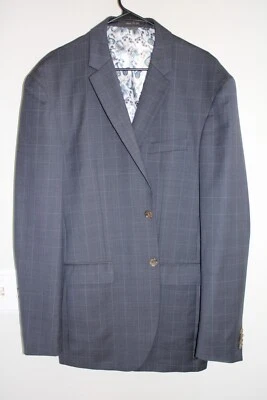 ABRIGO DEPORTIVO AZUL MARINO INDOCHINO 100% LANA A MEDIDA talla 52L chaqueta delgada cónica 44L - Imagen 1 de 4