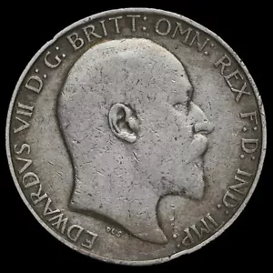 1909 Edward VII Silver Florin, Fine - Picture 1 of 2