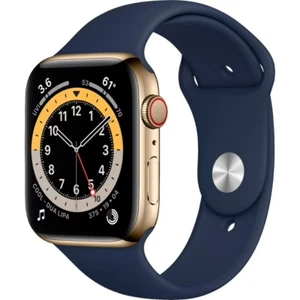 Apple Watch Series 6 44 mm - Acier inoxydable doré - GPS + cellulaire - Bon état - Photo 1 sur 1