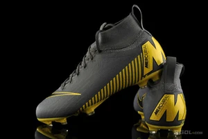 Nike Jr Mercurial Superfly VI Elite FG Soccer Cleats Gray Yellow AH7340-070 - Picture 1 of 5