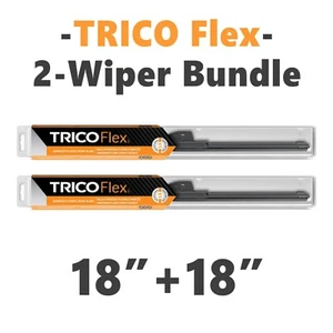 Juego de 2 limpiaparabrisas conductor + pasajero: cuchillas de haz Trico Flex de 18"" + 18"" 1977-1980 18-180 x2 - Imagen 1 de 18