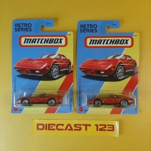 LOT 2 PCS Matchbox RETRO SERIES 24-24 MBX CORVETTE T-TOP - Picture 1 of 7