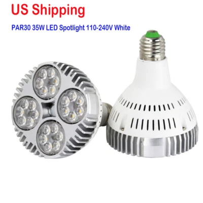 E26 E27 Base PAR30 Light 35W White Long Neck LED Bulb Track Spotlight AC120-220V - Image 1 of 4