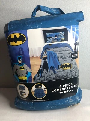 New Vintage Batman 2 Piece Comforter Set Twin/Full With Pillowcase Reversible - Image 1 of 3