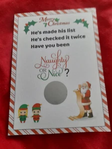 20 x Santa's Naughty or Nice List Scratch Cards - Picture 1 of 2