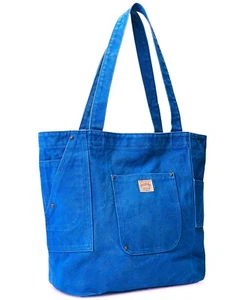 Polo Ralph Lauren Washed Blue 14x14x7 Mens Womens Canvas Workwear Tote Bag $228 - Picture 1 of 14