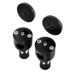 Schwarz 22mm Motorrad Lenker Erhöhter Lenker Riser Mount Klemmen Set - Bild 1 von 4