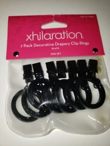 Xhilaration dekorative Vorhänge Clip Ringe (7er Set) - schwarz - Bild 1 von 3
