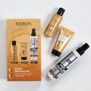 Redken All Soft Discovery Set Champú, Acondicionador y Spray Tratamiento Nuevo en Caja - Imagen 1 de 6