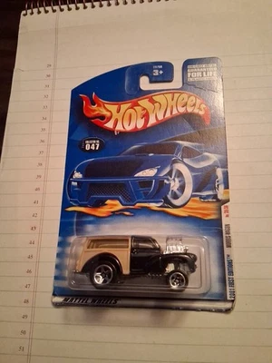 2001 HOT WHEELS  "FIRST EDITIONS" #047 = MORRIS WAGON = BLACK  , 0910   gasser - Image 1 of 3