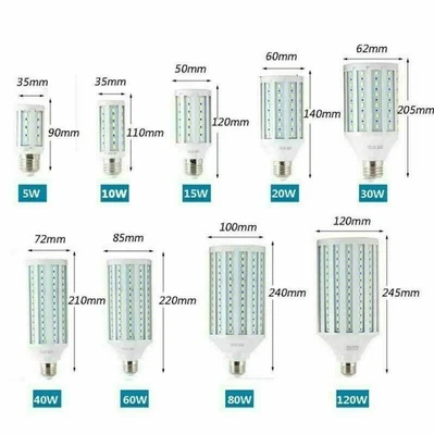 LED Corn Bulb E27 5W 10W 20W 30W 60W 120W COB Chip Light 220V /110V - Image 1 of 4