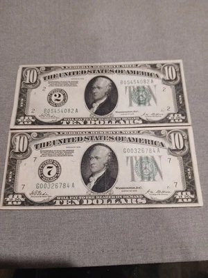 1928 series 10 dollar bills - Image 1 of 2