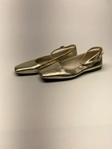 Zapatos planos Vagabond para mujer Delia dorados metálicos con correa de cuero talla 8/38 - Imagen 1 de 12