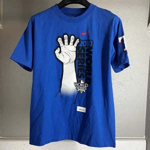 2010 MLB World Series Nike T-Shirt Blue Men’s Small Texas Rangers Graphic Tee - Picture 1 of 7