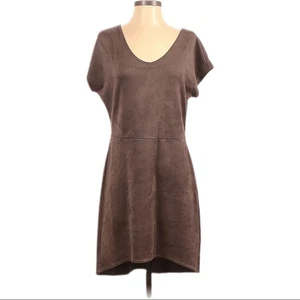 C&C California Short Sleeve Faux Suede Scoop Neck Midi Dress Women’s Size Small - Picture 1 of 4