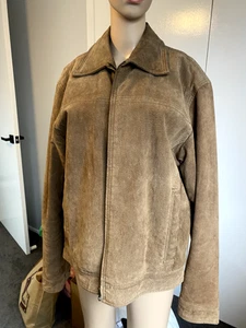 Highlander Mens Tan Brown Suede Leather Jacket Size M Genuine Suede Leather - Picture 1 of 10