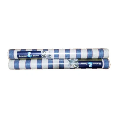 Graham and Brown Vinyl Wallpaper Rolls x 2 Marble Striped Blue Beige Washable - Image 1 of 4