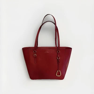 Bolso de Mano Lauren Ralph Lauren Bennington Mediano de Cuero Rojo, $198 Foto 1 de 4