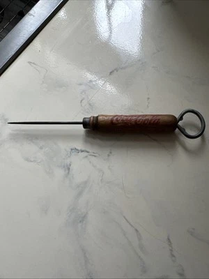 Manija de madera picahielos vintage COCA-COLA con picapicado de acero y abrebotellas 10" Foto 1 de 4