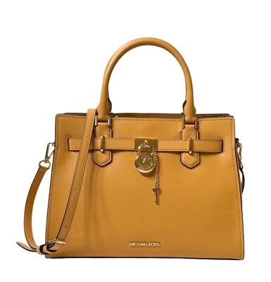 MICHAEL KORS HAMILTON СРЕДНИЙ ЧЕХОЛ НАПЛЕЧНАЯ КОЖАНАЯ СУМКА ЗОЛОТОЙ СТЕРЖЕНЬ - Изображение 1 из 4