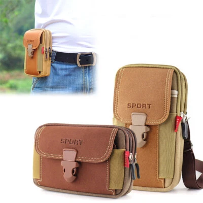 Gürteltasche Leder Handytasche Hüftgürtel Pack Pocket Sport Gürtel Tasche - Bild 1 von 4